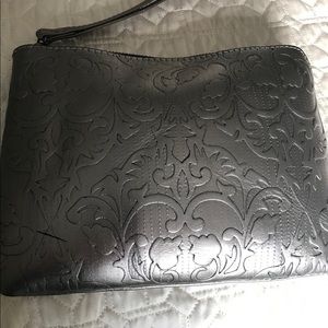 Silver embossed Patricia Nash wristlet